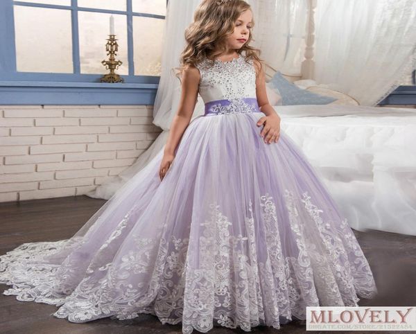 

purple ball gown kids flower girl dress wedding party gowns for girls aged 3 4 5 6 7 8 years5985606, White;red