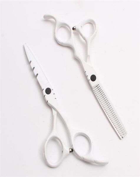 

c1010 6quot japan customized logo white professional human hair scissors barber039s hairdressing scissors cutting thinning sh9081895
