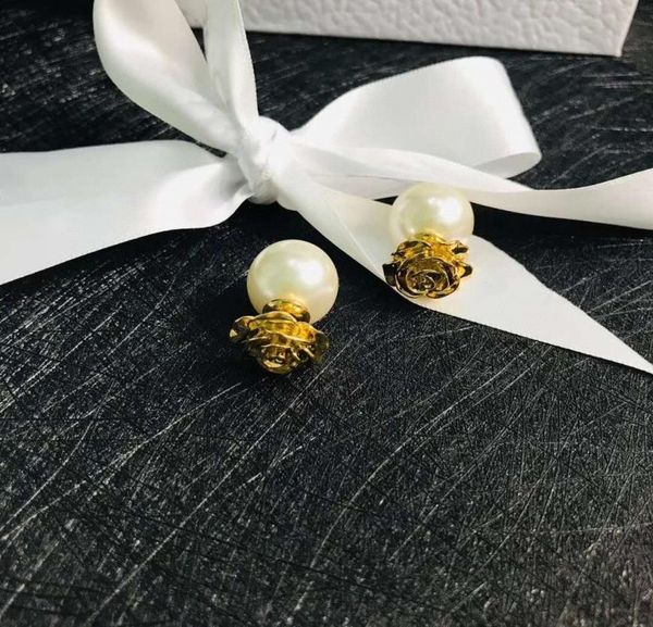 

new style flower pearl exquisite personality women039s earrings mustbuy fashionable allmatch earrings2194839, Golden