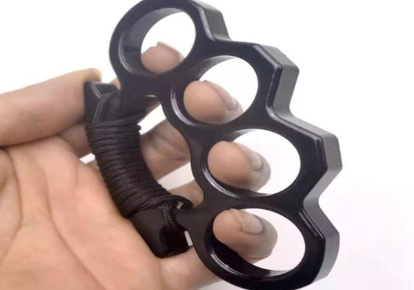 

new arival black alloy knuckles duster buckle male and female selfdefense four finger punches 564656747944063