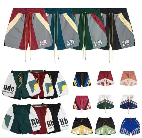 

rhude designer shorts mens fashion beach trousers sports fitness luxury shorts casual versatile quick drying breathable mesh shorts european, White;black