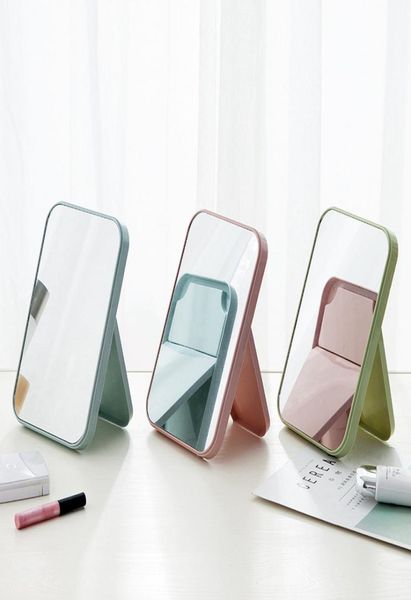 

deskfolding portable makeup mirror student dormitory desksmall solid color plastic mirrors wzg tb20005213176