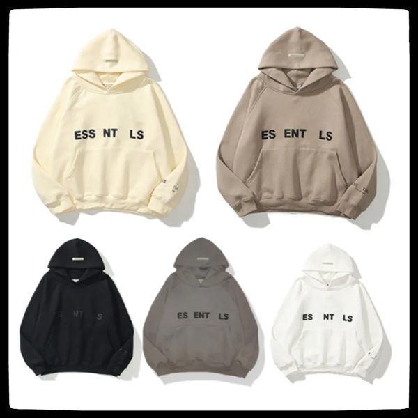 

essentail hoodie men hoodie designer hoodies clothes pullover sleeveless o-neck letter printed green overcoat sweatshirt streetwear fashion, Black