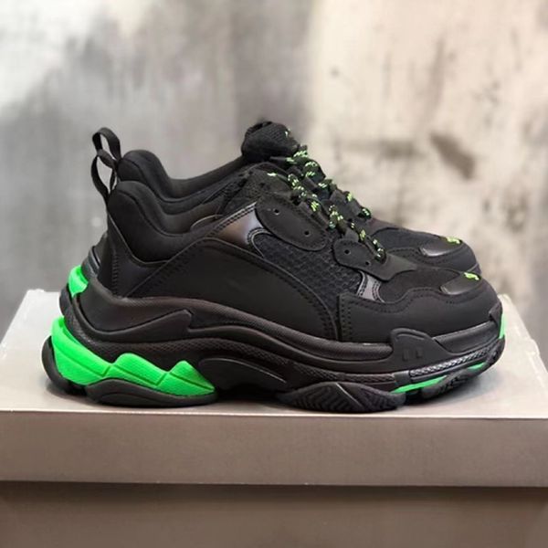 

royal neon green mens trainers tennis 2023 triple s men women designer casual shoes platform sneakers clear sole black white grey red pink b