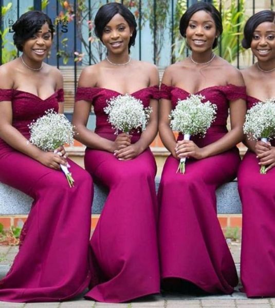 

grape mermaid bridesmaid dresses mermaid off shoulder sequined long maid of honor gowns plus size custom made evening pro3023600, White;pink