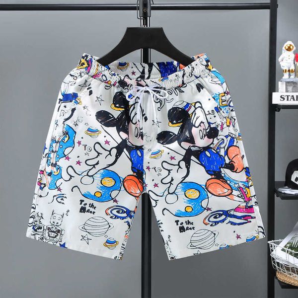 

couple quick dry pants summer thin outwear sports shorts men's fashion brand ins loose casual student 5/4 pants, White;black