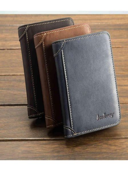 

baellerry men039s wallet horizontal card holder nubuck leather vintage wallet7784952, Black