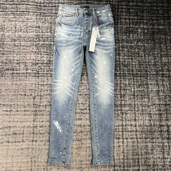 

fashion 23ss jeans mens designer purple distressed ripped biker slim fit motorcycle denim for men s quality brand jean mans pants pour homme, Blue
