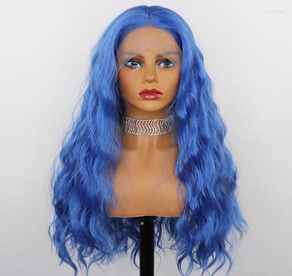 

synthetic wigs beautiful diary loose curly lace front wig blue color 13x4 for women gluesless hair kend229857124, Black