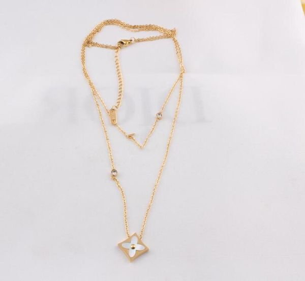 

luxury design necklace 18k gold plated stainless steel necklaces choker chain letter pendant fashion women wedding jewelry accesso3859487, Silver