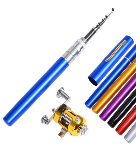 

fishing rod reel combo kit set mini portable pocket pen pole and aluminum alloy 1m boat rods9750244