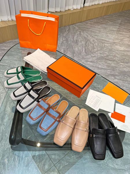 

women's half slippers luxury designer shoes slipper sandal mink slippers candy color series level version mink fur surface sheepskin li, Black