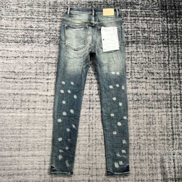 

luxury 2023 purple designers jeans distressed france fashion pierre straight men's biker hole stretch denim pink leather docor casual j, Blue