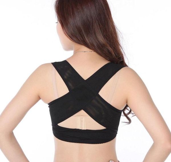 

ladies women adjustable shoulder back posture corrector chest brace support beltblack5647412, Black;blue