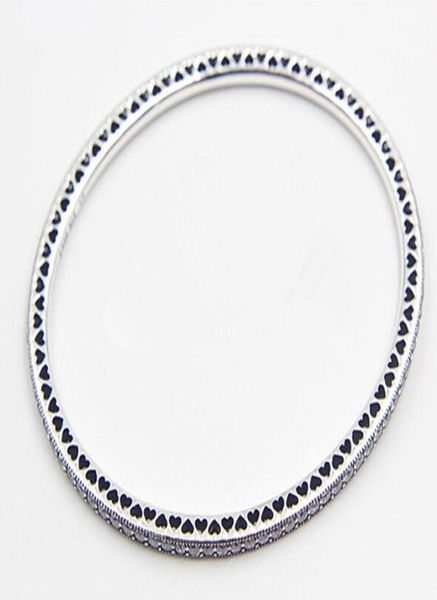 

highquality 925 sterling silver twinkling forever bangle with clear cz barrel clasp for european charms and beads68660164968161, Black