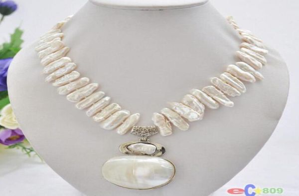 

white biwa dens freshwater pearl necklace mabe pendant0123949813, Silver