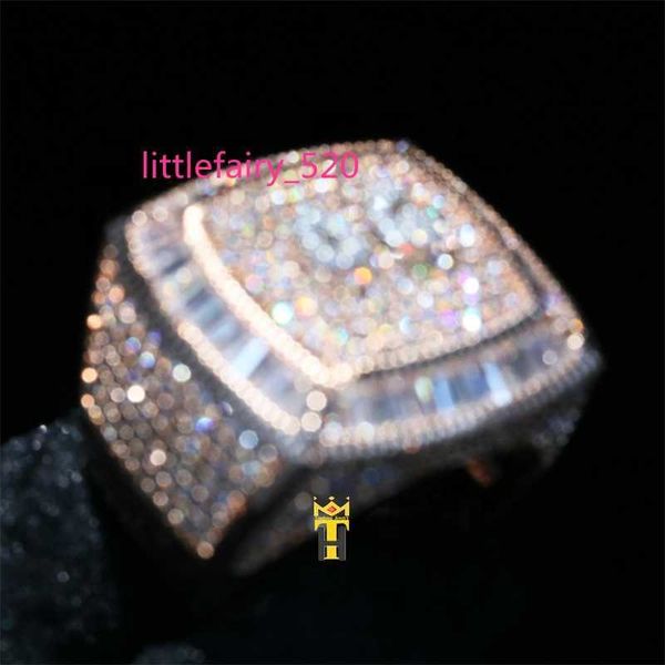 

band rings white gold iced out ring jewelry cz diamond mens moissanite ring custom championship rings, Silver