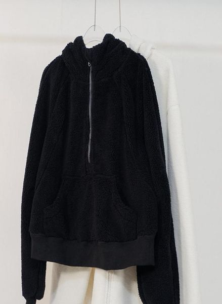 

ll women039s lamb autumn hoodies sweatshirt yoga suit jacket ladies sport coat half zipper thick loose short style with fleec2594502