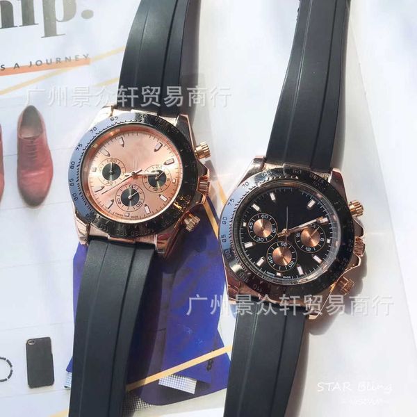 

r olax 8a replica watches for sale tongs quartz watch with three eyes and six needle timing multifunctional tape for mens live broadcast gro, Slivery;golden