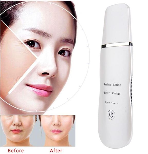 

sc003 24khz ultrasonic ion facial skin scrubber rechargable facial peels beauty device blackhead removal exfoliator face lift beau6425242