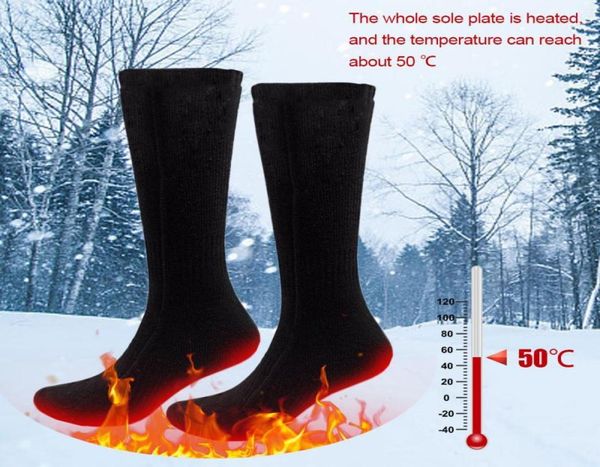 

heated socks warm foot warmers electric warming for sox hunting ice fishing skiing thermal socks usb rechargable battery sock5635615, Black