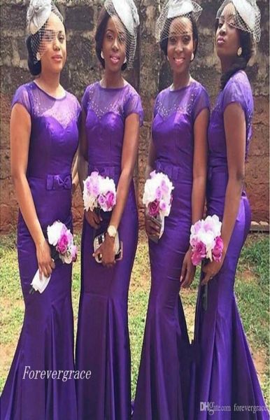 

2019 african mermaid bridesmaid dress long cap sleeve country garden boho wedding party guest maid of honor gown plus size c2603838, White;pink