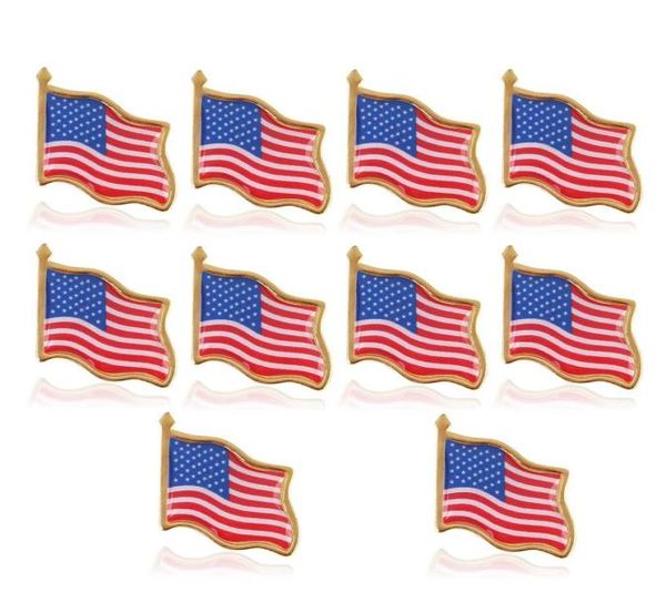 

10pcslot american flag lapel pin united states usa hat tie tack badge pins mini brooches for clothes bags decoration7644396, Gray