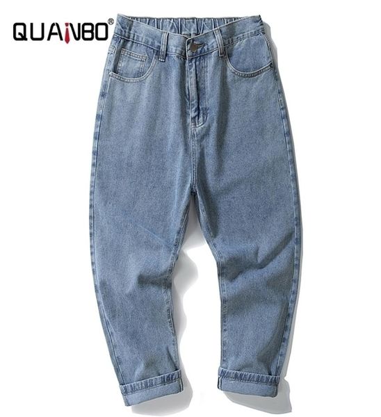 

over size 42 46 48 men039s fashion hip hop blue jeans new loose wide leg pants jeans male denim anklelenght pants 2011112719475