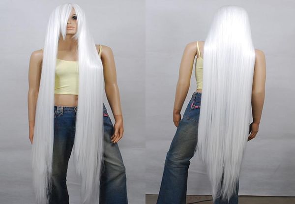 

wigsgtlt150cm 60 inch highheat resistent long white straight cosplay party hair wig3868686, Black