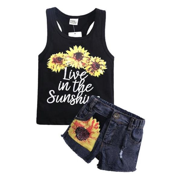 

kids girls summer clothing sets hort sleeve tshirt short pants childrens clothes4190658, White