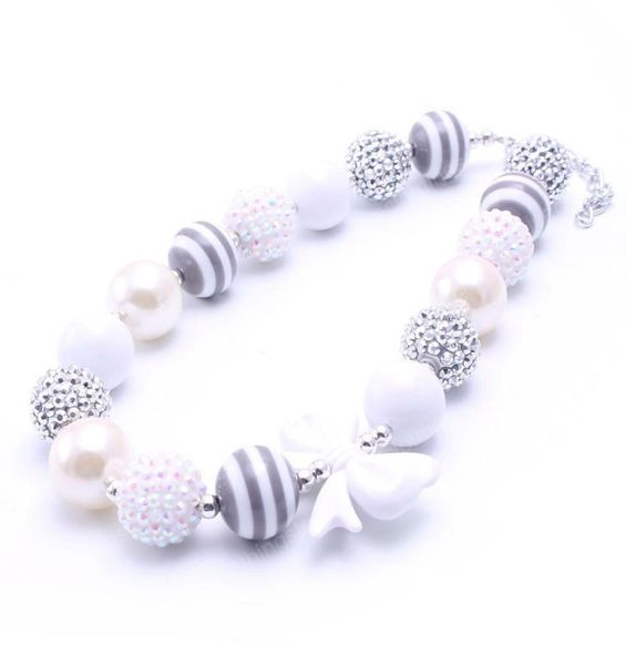 

silverwhite toddler chunky bead necklace baby kid girl bubblegum chunky necklace jewelry children gift9642502, Silver