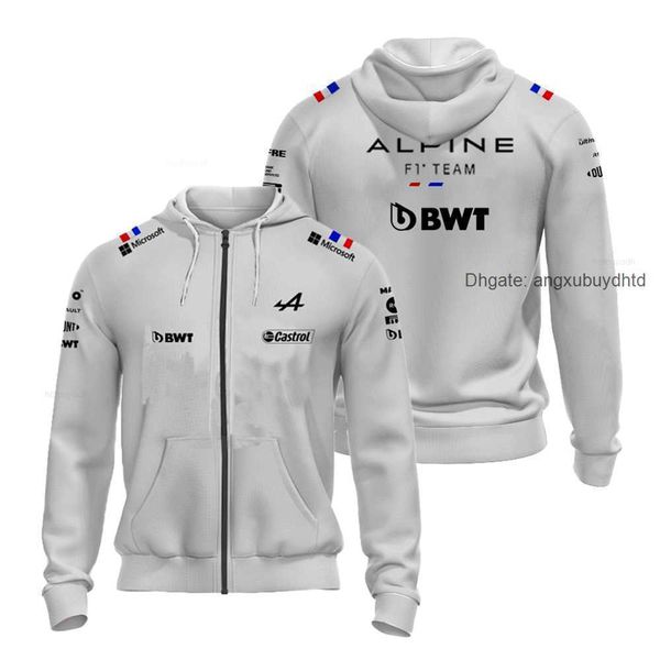 

alpines men's hoodies sweatshirts sudadera con capucha de f1 para hombre y mujer camisa deportiva de carreras oficial con cremallera de, Black