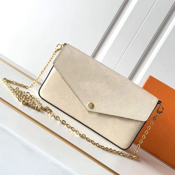 

designer chain bags with 8 card slots crossbody bag wallet purse removable zipped pocket shoulder bag embossed supple grained cowhide leathe