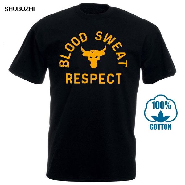 

men's t-shirts men's project rock blood sweat respect graphic t-shirt men's fashion short sleeved camisetas slim fit t-shirts, White;black