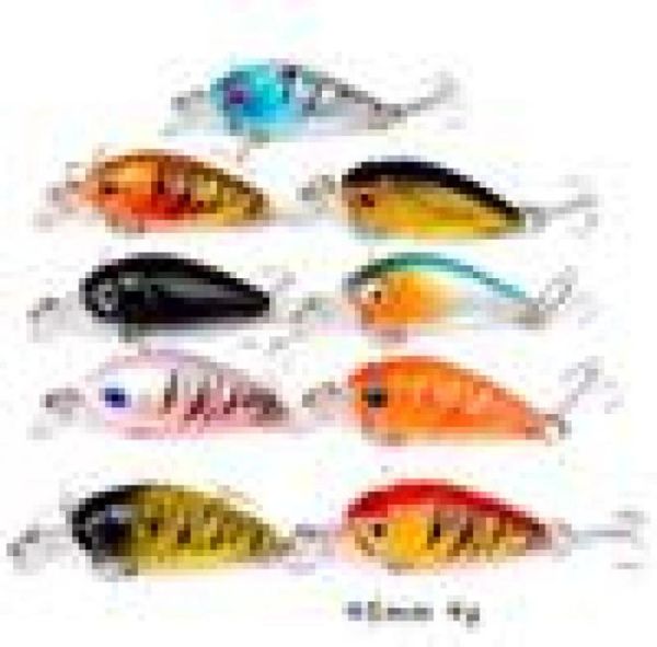 

9 color mixed 45mm 4g crank fishing hooks 10 hook hard baits lures pesca tackle accessories wei5148903233