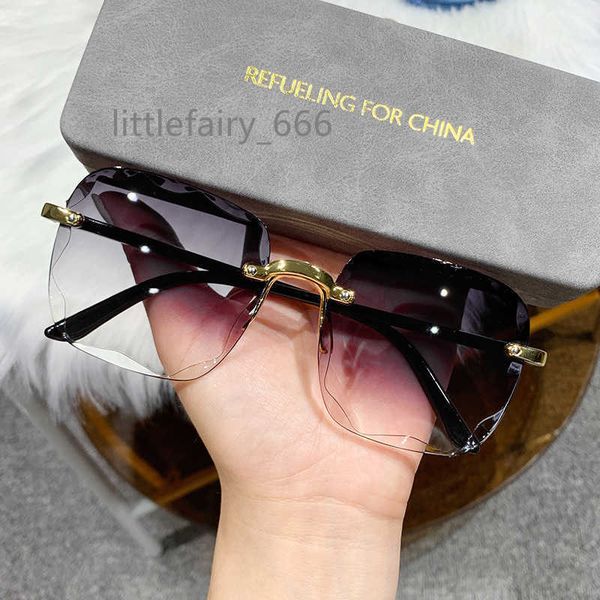 

new arrival 2023 rimless sunglasses luxury trendy shades sunglasses wholesale women fashion sunglasses high quality, White;black