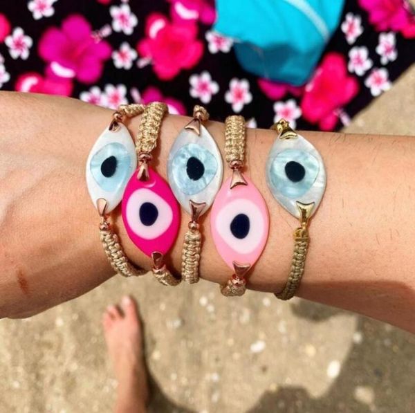 

evil eye bracelet for women trendy turkish eye jewelry bohemian friendship pulsera braided rope bracelets in bulk8820701, Golden;silver