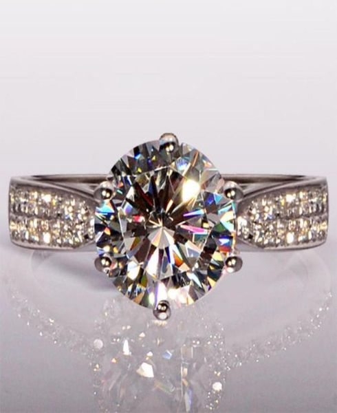 

round cut 4ct z diamonique simulated diamond 14kt white gold filled gf engagement women wedding ring sz 51191066088976780, Slivery;golden
