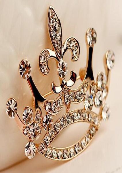 

big crown diamond brooches pins couples brooch corsage accessories christmas party birthday gift real pictures one size5023669, Gray