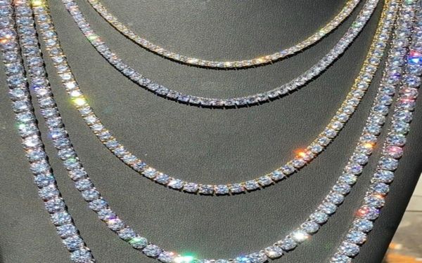 

gorgeous women men gold silver tennis chain icy diamonds hip hop choker chain necklace bling jewelry1221286, Black