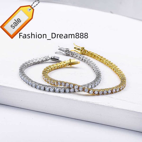 

pendant necklaces fine jewelry iced out 3mm 5mm 925 sterling silver moissanite tennis vvs diamond bracelet chain for women men