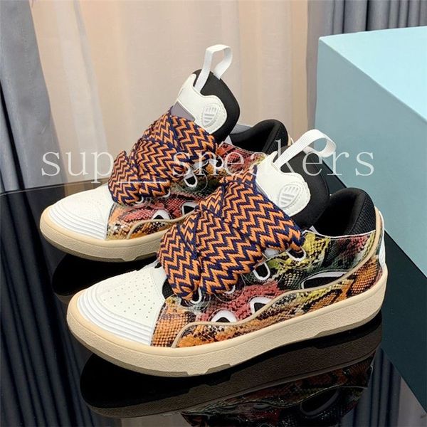 

wholesale new casual shoes for men woman fashion lace-up leather curb summer outdoor breathable designer sneakers multicolor thick bottom ma, Black