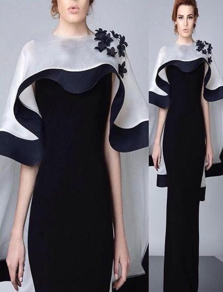 

2016 black and white evening dresses sheath middle east floor length evening gowns formal women dresses6353245, Black;red