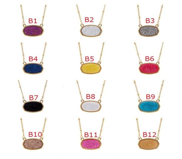 

new resin druzy drusy necklace oval hexagon gold plated collar jewelry for women party christmas gift82218854159649, Silver