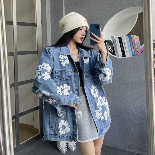 

women's jackets korean fashion jean jacket loose casual versatile ins, Black;brown