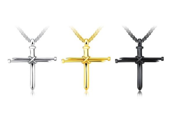 

whole titanium steel cast steel cross pendant for men punk style personality male necklace accessories1201313, Silver