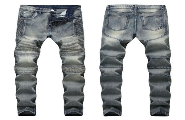 

men distressed ripped skinny jeans fashion mens jeans slim motorcycle moto biker causal mens denim pants hip hop good ggdt2243962, Blue