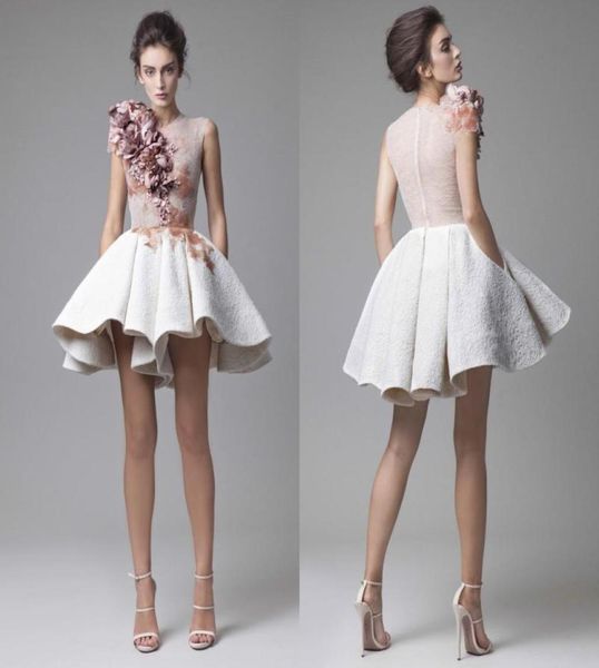 

new krikor jabotian short cocktail dresses striking ruffles 3d handmade floral appliques party dresses evening modest stylish vest2474278, Black
