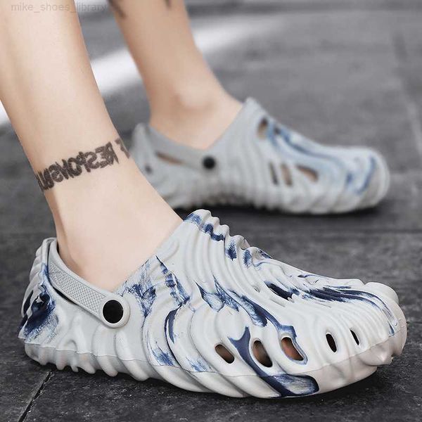 

fingerprint sandals trendy casual couple style slip resistant beach thick soles lightweight hole shoes cors ha691-1, Black