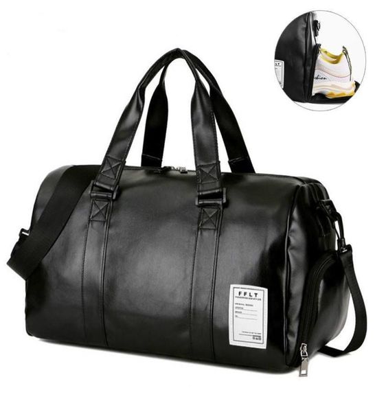 

gym bag leather sports bags big mentraining tas for shoes lady fitness yoga travel luggage shoulder black sac de sport5905157